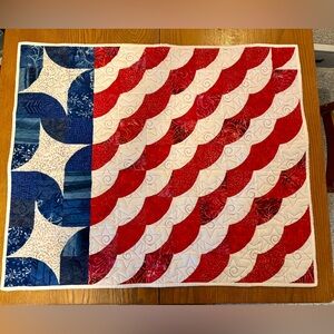 Freedom’s Flag or Waves of Glory Quilted Wall Hanging